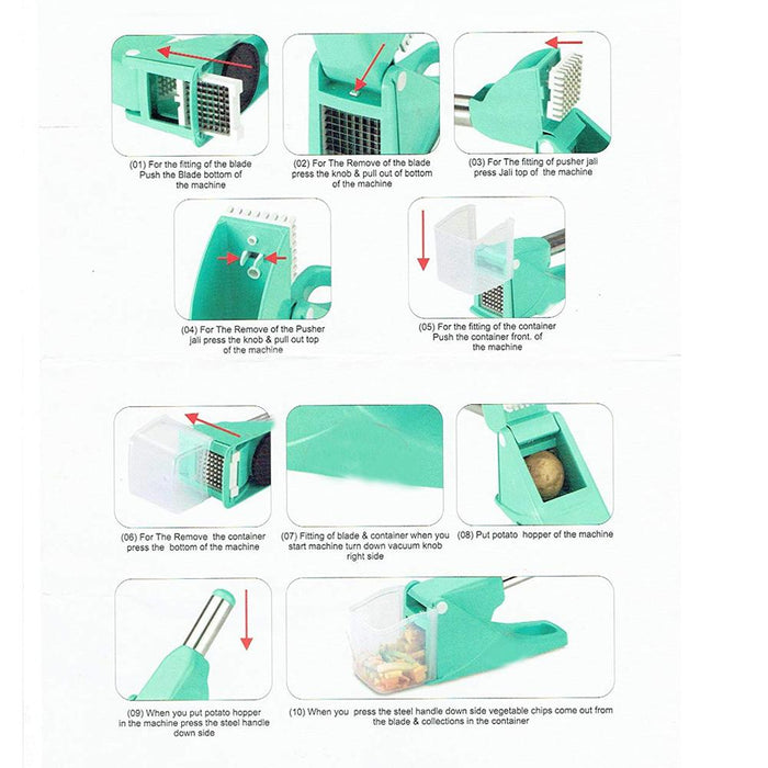 0114 Virgin Plastic French Fry Chipser, Potato Chipser / Potato Slicer with Container - F2F Shopee