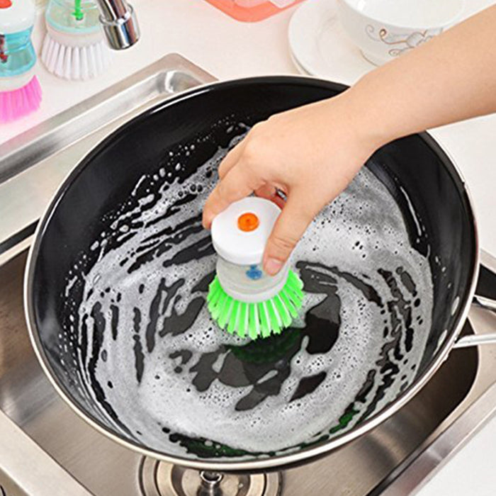 0159A Cleaning Brush with Liquid Soap Dispenser - F2F Shopee