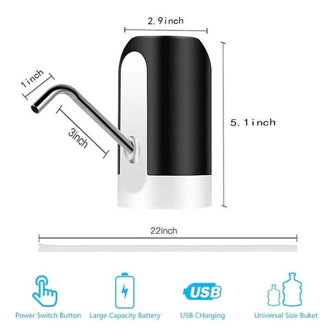 AUTOMATIC WIRELESS DRINKING COOLER USB CHARGING PORTABLE PUMP DISPENSER