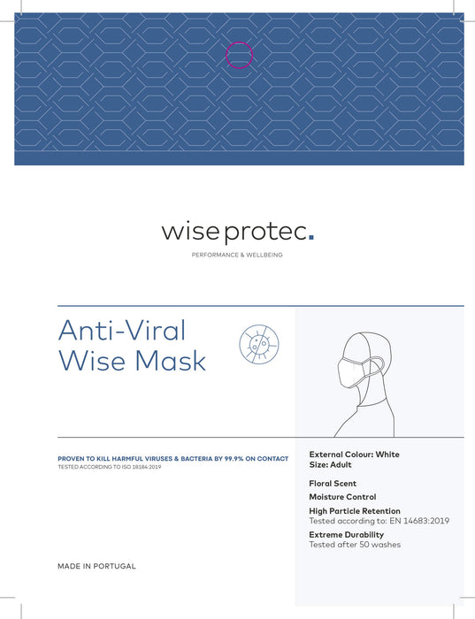 Wise Protect White Unisex Face Mask | Washable & Reusable 50 times | Lasts 1 year considering 1 wash per week | Mask self sterilizes in less than 24 hours