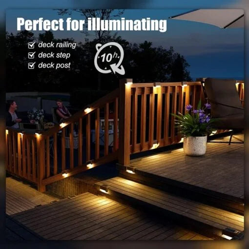 LED Solar Deck Light (Pack of 4 Pcs)