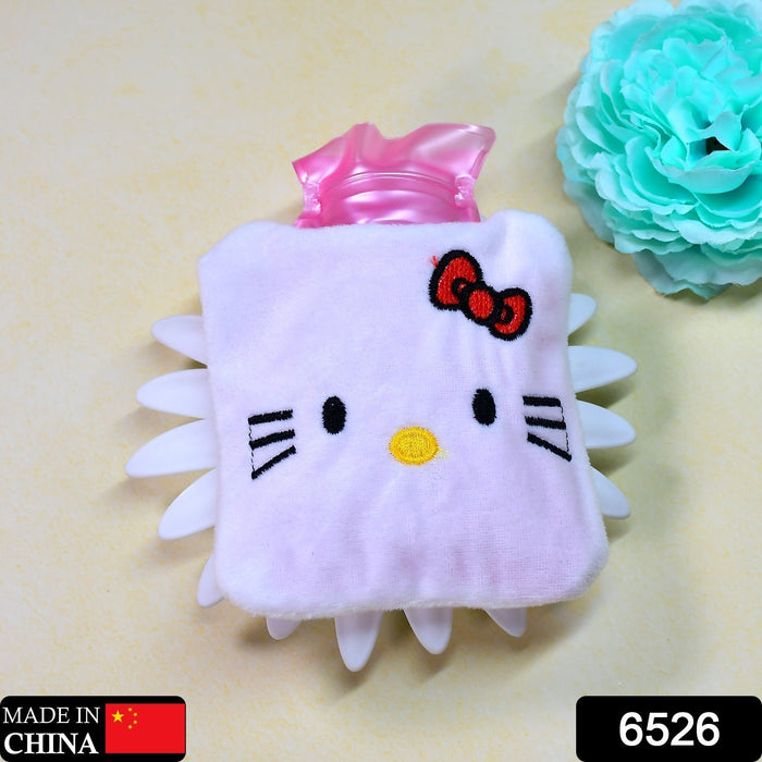 6526 White Hello Kitty small Hot Water Bag with Cover for Pain Relief, Neck, Shoulder Pain and Hand, Feet Warmer, Menstrual Cramps. 