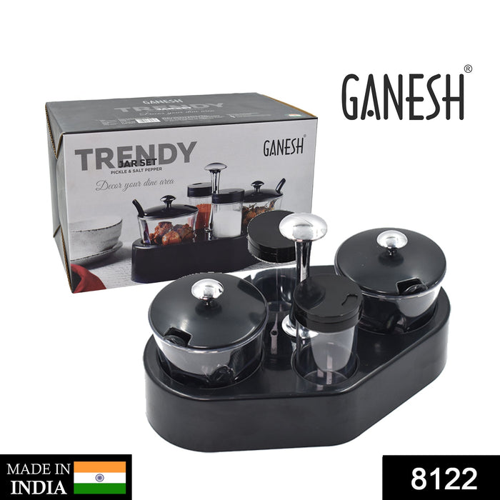 8122 Ganesh rendy Condiment set For Kitchen Transparent jar For Easy To Access Spice 1 Piece Spice Set  (Plastic) 