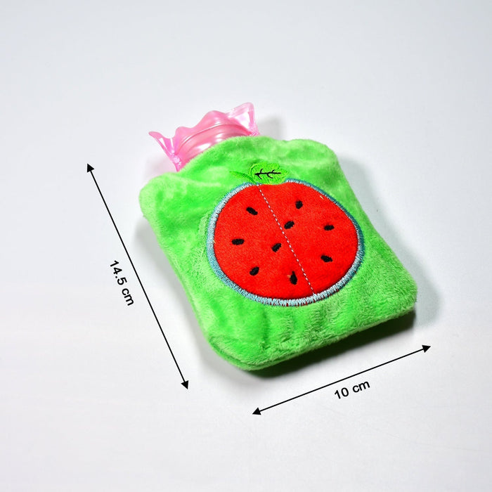 6509 Watermelon small Hot Water Bag with Cover for Pain Relief, Neck, Shoulder Pain and Hand, Feet Warmer, Menstrual Cramps. 