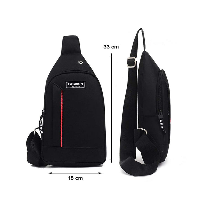 0322 Black Waterproof Anti Theft Crossbody fanny pack waist bag PU Leather Shoulder Bags Chest Men Casual fashion USB Charging earphone hook Sling Travel Messengers Bag 