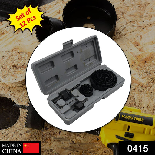 0415 -12 pcs 19-64mm Hole Saw Kit Great Discount Now