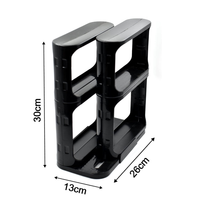 2621 Cabinet Caddy, Modular Rotating Spice Rack Multi-functional Organizer Rack Two 2-Tiered Shelves with Base 