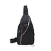 0322 Black Waterproof Anti Theft Crossbody fanny pack waist bag PU Leather Shoulder Bags Chest Men Casual fashion USB Charging earphone hook Sling Travel Messengers Bag 