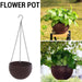 4708 Plastic Hanging Flower Pot and Flower Pot with Chain (6 Pc) 