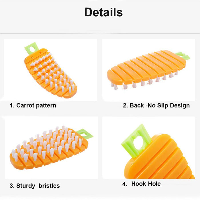 2909 Vegetable Scrubbing Brush, Vegetable Scrubber Non‑Toxic Fruit Brush Carrot Shape Vegetable Brush for Potato for Vegetable 