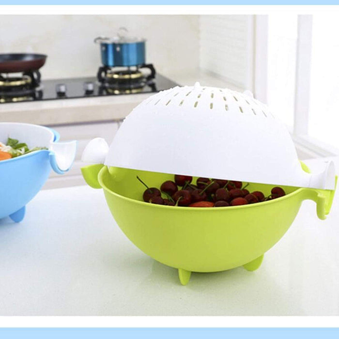 0728 Multifunctional Washing Fruits & Vegetables Basket Strainer and Detachable Drain Basket Bowl Great Discount Now