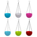 4708 Plastic Hanging Flower Pot and Flower Pot with Chain (6 Pc) 