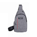 0323 grey Waterproof Anti Theft Crossbody fanny pack waist bag PU Leather Shoulder Bags Chest Men Casual fashion USB Charging earphone hook Sling Travel Messengers Bag 