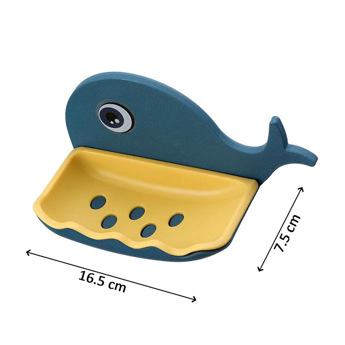 4047 Fish Shape Double Layer Adhesive Waterproof Wall Mounted Soap Bar Holder Stand Rack for Bathroom Shower Wall Kitchen 