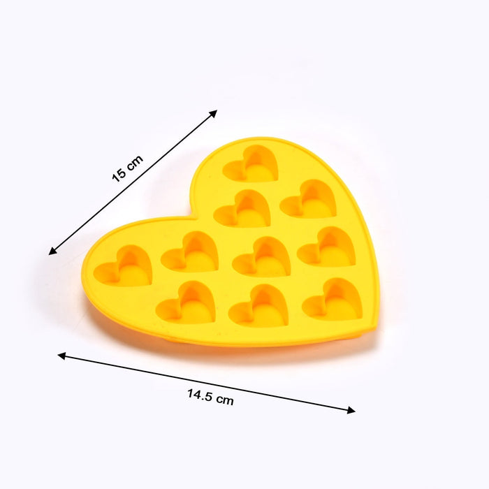 2724 Silicon 10 Cavity Heart Shape Design Chocolate Mould Ice, Jelly Candy Mould 