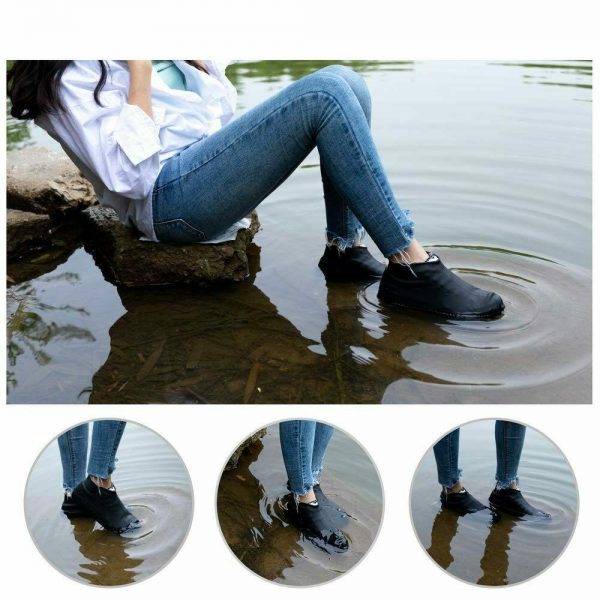 4866 Non-Slip Silicone Rain Reusable Anti skid Waterproof Fordable Boot Shoe Cover ( Large ) 