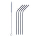 1733 Reusable Stainless Steel Drinking Straws Bent (4 Bent Straws, 1 Brush) 