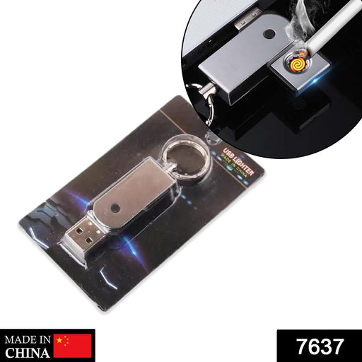 7637 USB Mini Portable Lighters With Thin Metal Creative 