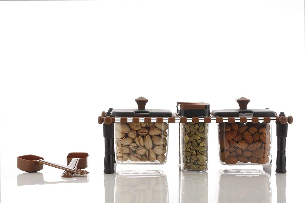 2174 Multipurpose Rajwadi Style Spice & Pickle Jar Set 4 Containers with 2 spoons Great Discount Now