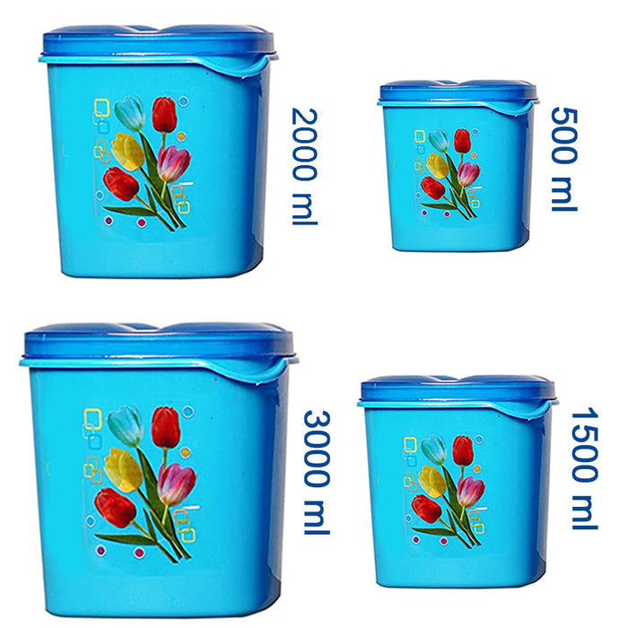 2239 Container Set For Kitchen Storage Airtight & Food Grade Plastic (Pack of 4) (3000ml,1500ml,1000ml,500ml) Great Discount Now