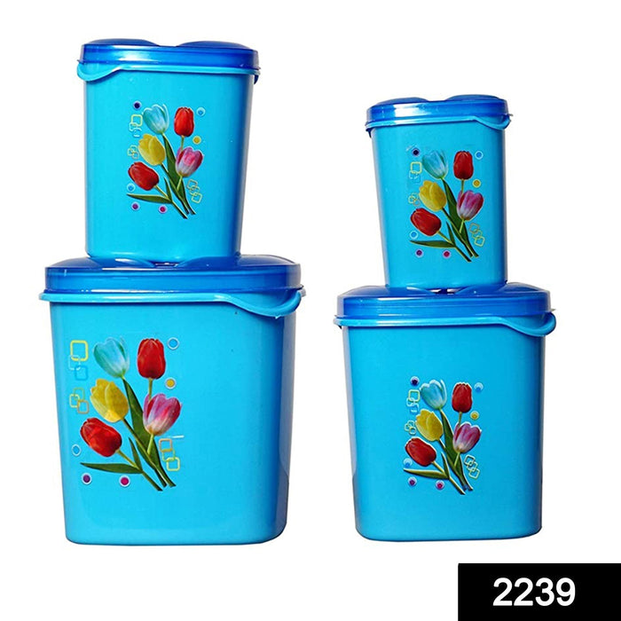 2239 Container Set For Kitchen Storage Airtight & Food Grade Plastic (Pack of 4) (3000ml,1500ml,1000ml,500ml) Great Discount Now