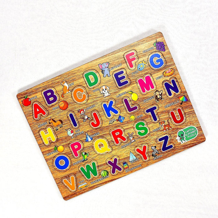 3495 Wooden Capital Alphabets Letters Learning Educational Puzzle Toy for Kids. Amd-