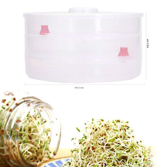 093 Plastic 3 Compartment Sprout Maker, White GDN INDIA