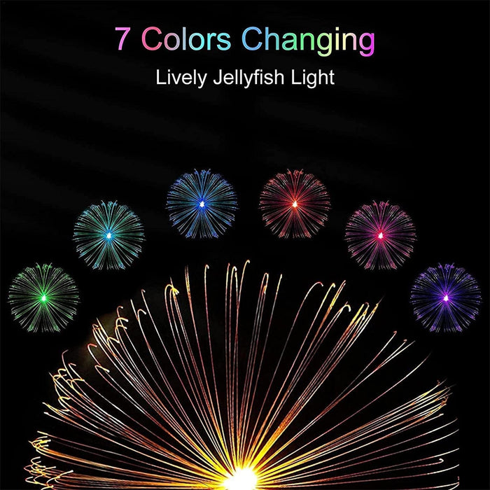 6616 2pcs Garden Solar Outdoor Lights Decorative , 7 Colors Changing RGB Light Waterproof Flower Jellyfish Firework Decor for Garden Patio Landscape Pathway Yard Holiday Decor 