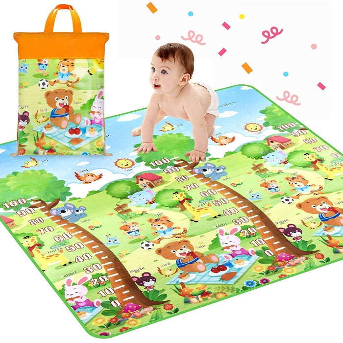 8059 Waterproof Double Side Baby Play Floor Mat for Kids Home With Bag (Size 120 x 180cm) 