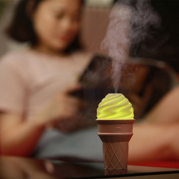 0396 Ice Cream Design LED Humidifier for Freshening Air & Fragrance (Multicoloured) 