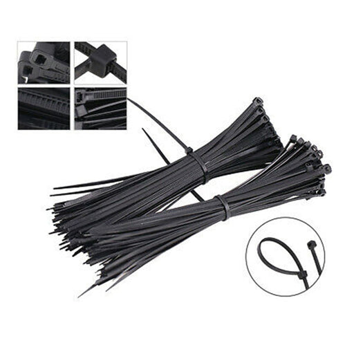 3139 6Inch Nylon Self Locking Cable Ties, Heavy Duty Strong Zip Wire Tie. Pack of 100 - Black. 