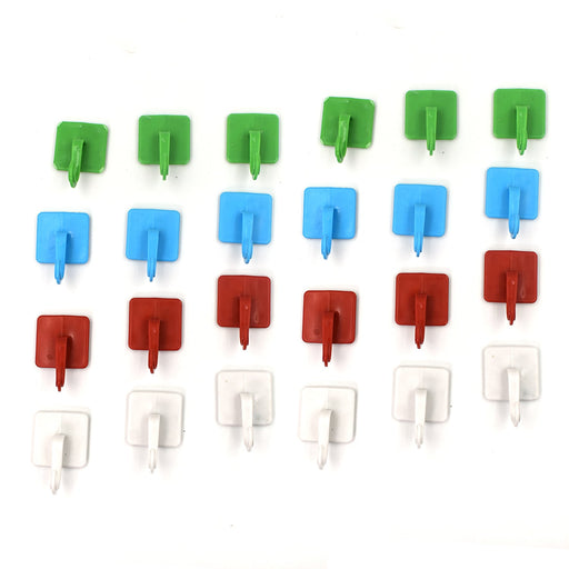 4834 Heavy Duty Self Adhesive Sticky Wall Hooks (Pack Of 24) 