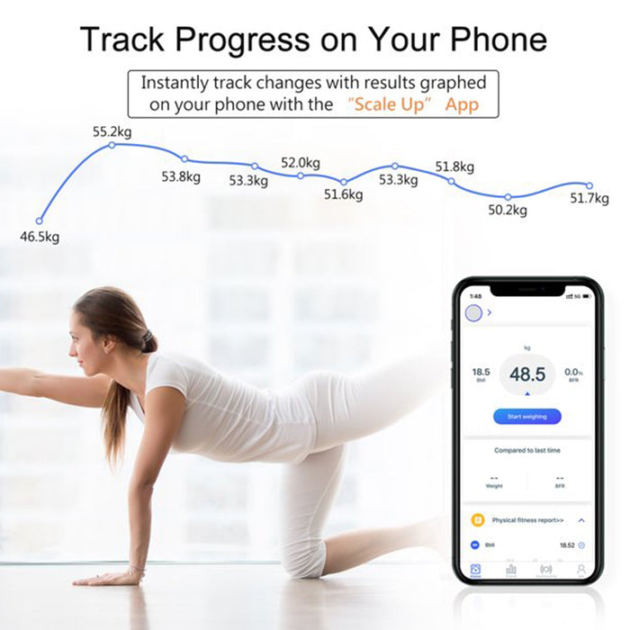 6326 Bluetooth Body Fat Scale Digital Smart Body Weight Scale iOS and Android App to Manage Body Weight, Body Fat, Water, Muscle Mass, BMI, BMR, Bone Mass and Visceral Fat with BMI Scale 