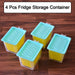 2836 Fridge Storage Containers with Handle Plastic Storage Container for Kitchen(4 Pcs Set) 