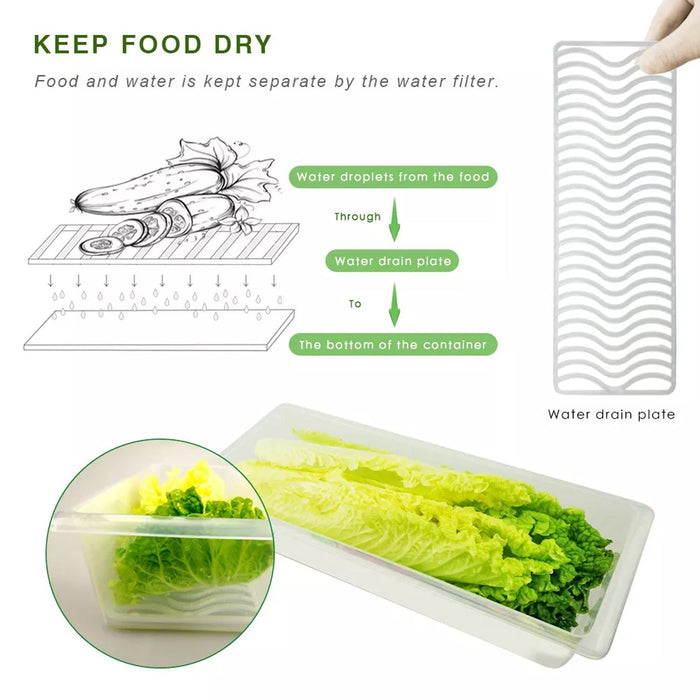 2628 Food Storage Container with Removable Drain Plate and Lid 1500 ml (Pack of 2Pc) 