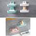 4762  Plastic Double Layer - Soap Stand, Holder, Wall Soap Box Sturdy Vacuum Dispenser Tray 