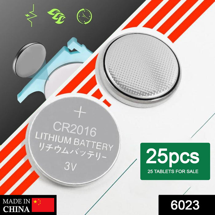 6023 3V 2016 Lithium Button Cell Battery Retail Pack Of 25Pcs 