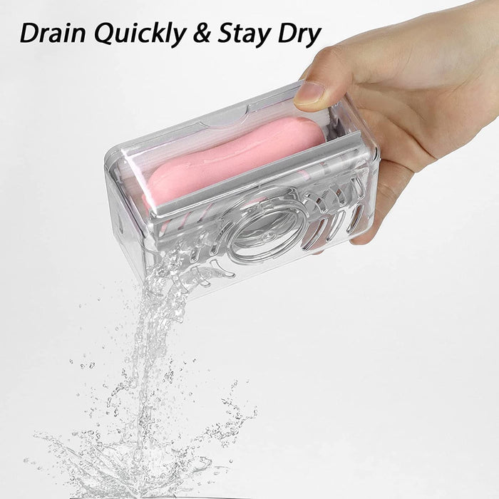 6303 2-IN-1 PORTABLE SOAP ROLLER DISH & SOAP DISPENSER WITH ROLLER AND DRAIN HOLES, MULTIFUNCTIONAL SOAP HOLDER FOAMING SOAP BAR BOX FOR HOME, KITCHEN, BATHROOM Great Discount Now