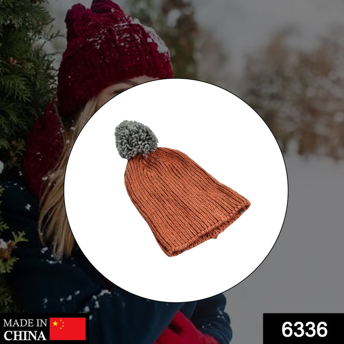 6336 Men's and Women's Skull Slouchy Winter Woolen Knitted Black Inside Fur Beanie Cap. 