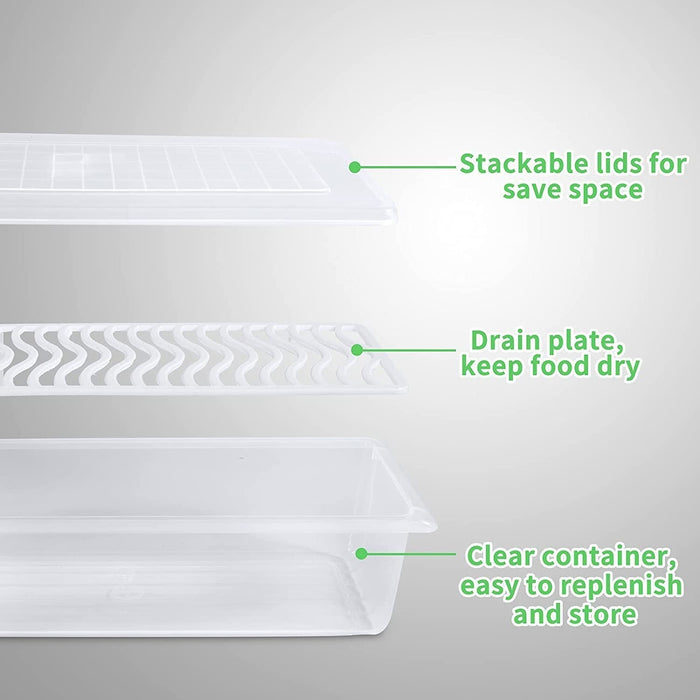 2628 Food Storage Container with Removable Drain Plate and Lid 1500 ml (Pack of 2Pc) 