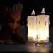 6559 BIG SIZE FLAMELESS MELTED DESIGN CANDLES FOR DECORATION (SET OF 12PC) 