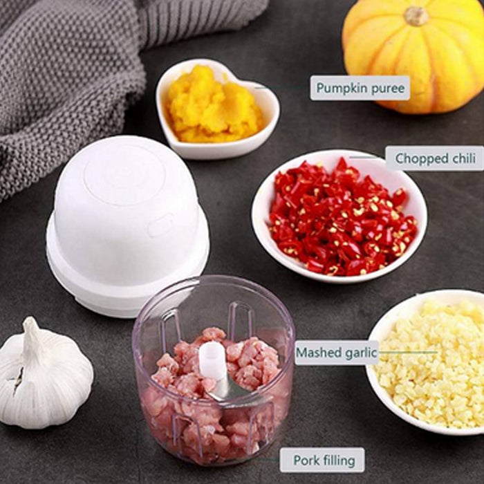 2485 Portable USB Rechargeable Electric Chopper Fruit Vegetable Onion Chopper Garlic Chopper 