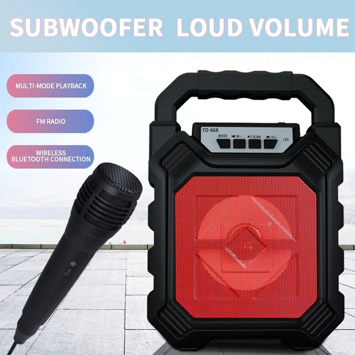 6642 Wireless Bluetooth Portable Boom Box Subwoofer Support Mic Input Outdoor Speaker 5 W Bluetooth Speaker 