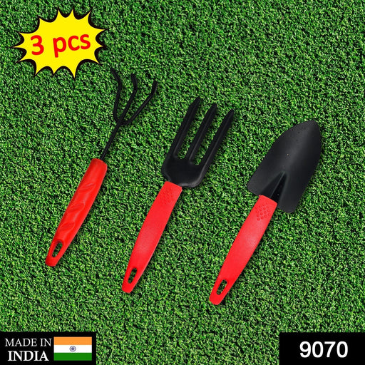 9070 3pcs Small sized Hand Cultivator, Small Trowel, Garden Fork 