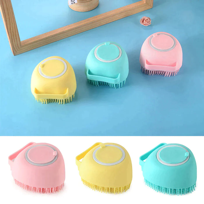 6424 Silicon Massage Bath Brush Hair, Scalp & Bathing Brush For Cleaning Body 