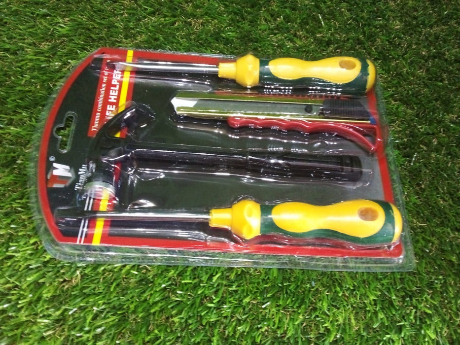 9029 4 Pc Helper Tool Set used while doing plumbing and electrician repairment in all kinds of places like household and official departments etc. 